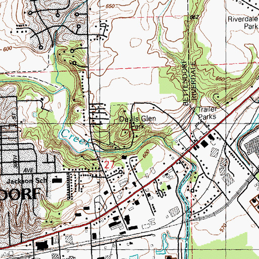 Topographic Map of Devils Glen Park, IA