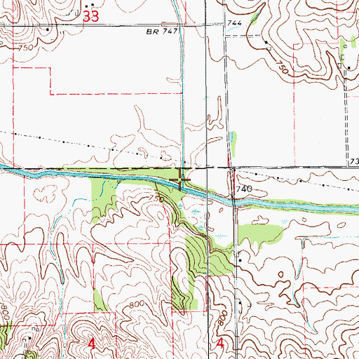 Topographic Map of Devils Run, IA