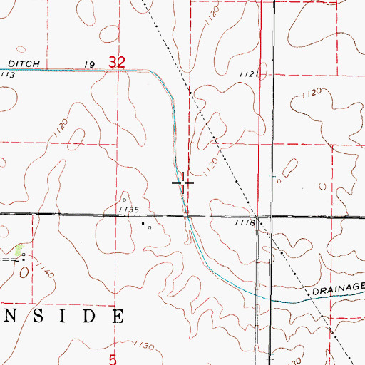 Topographic Map of Drainage Ditch 19, IA