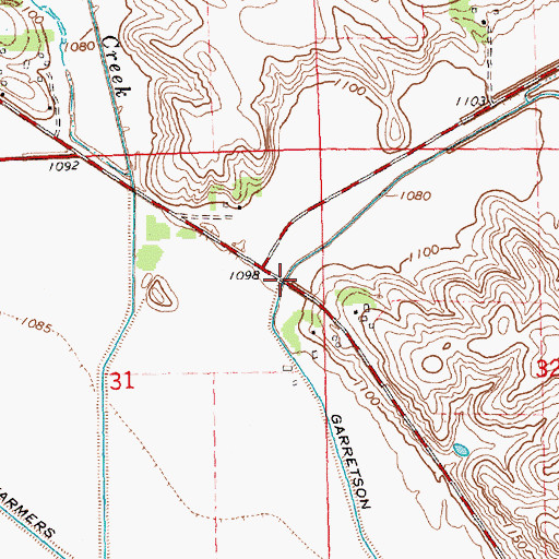 Topographic Map of Elliott Creek, IA