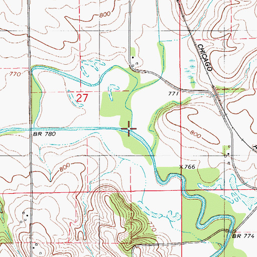 Topographic Map of English Creek, IA
