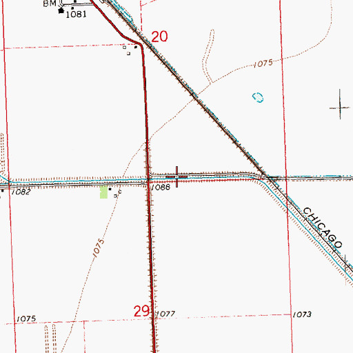 Topographic Map of Farmers Ditch, IA