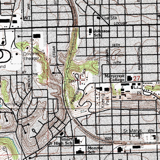 Topographic Map of Fejervary Park, IA