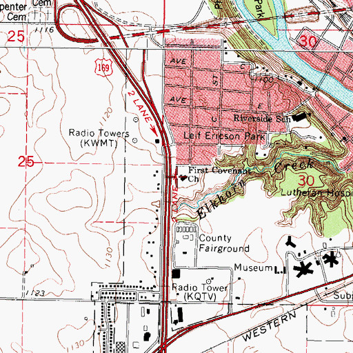 Topographic Map of First Covenant Church, IA