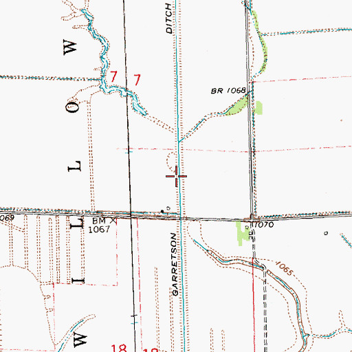 Topographic Map of Garretson Ditch, IA