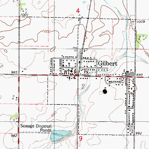Topographic Map of Gilbert, IA