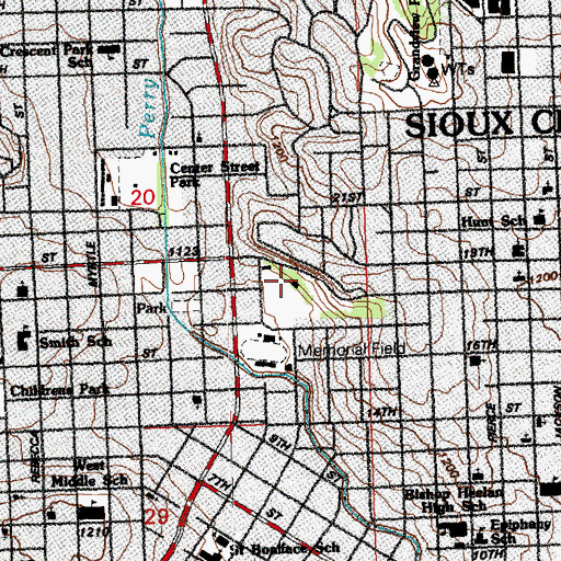 Topographic Map of Gilman Park, IA