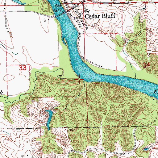Topographic Map of Gower Creek, IA