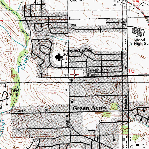 Topographic Map of Green Acres Park, IA