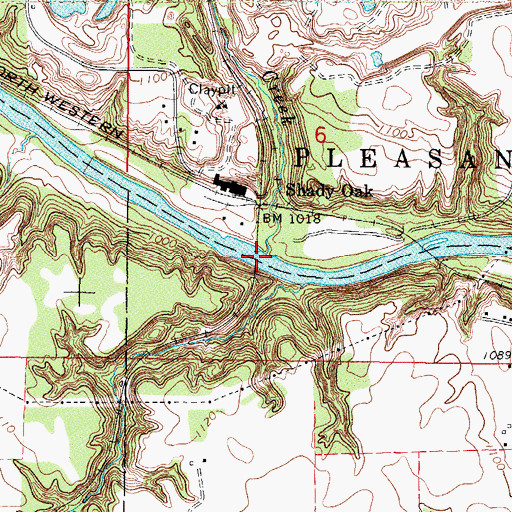 Topographic Map of Gypsum Creek, IA