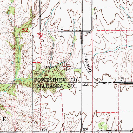 Topographic Map of Harper Cemetery, IA
