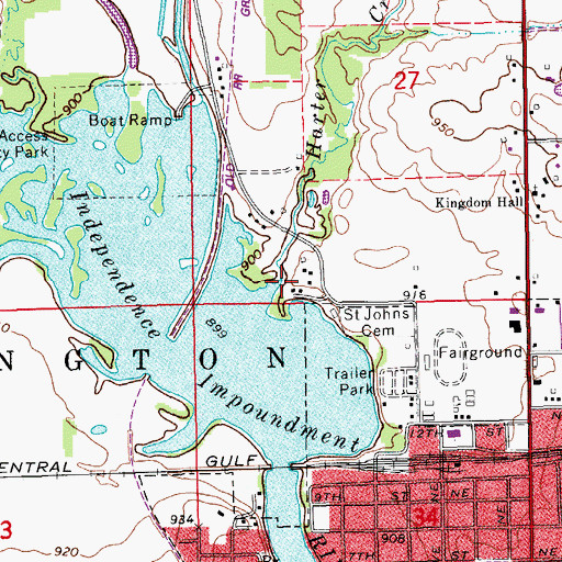 Topographic Map of Harter Creek, IA