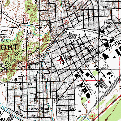Topographic Map of Hayes Elementary School, IA
