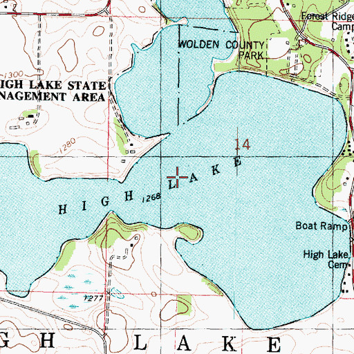 Topographic Map of High Lake, IA