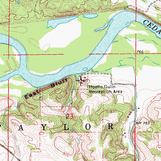 Topographic Map of Hoefle Dulin Recreation Area, IA