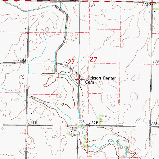 Topographic Map of Jackson Center Cemetery, IA