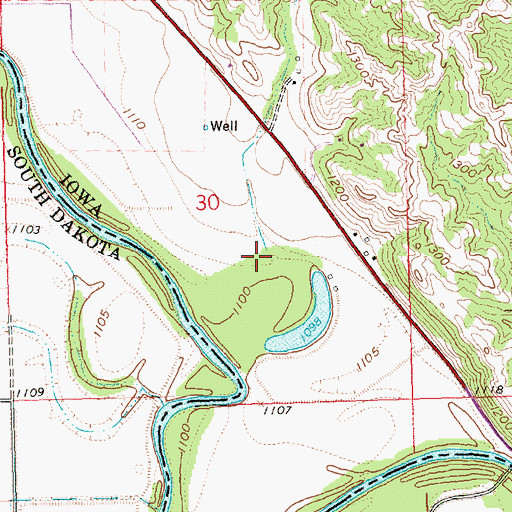 Topographic Map of Joy Creek, IA
