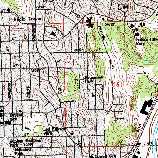 Topographic Map of Krumman Park, IA