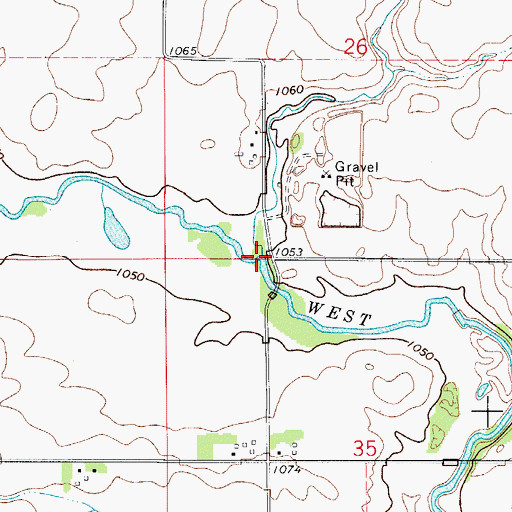 Topographic Map of Lillibridge Creek, IA
