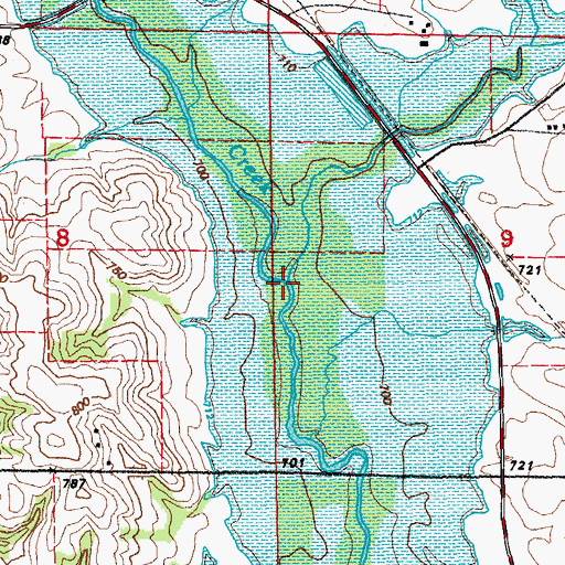 Topographic Map of Lingle Creek, IA
