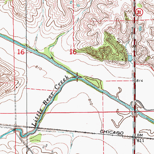 Topographic Map of Little Bear Creek, IA
