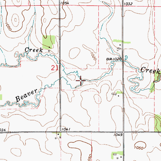 Topographic Map of Little Beaver Creek, IA