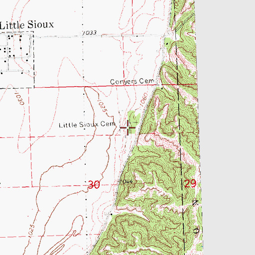 Topographic Map of Little Sioux Cemetery, IA