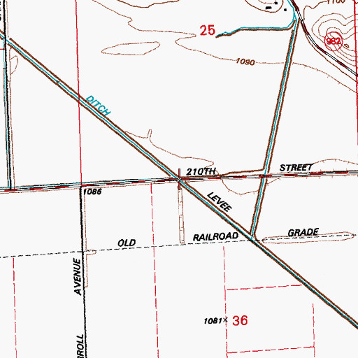 Topographic Map of Little Whisky Creek, IA