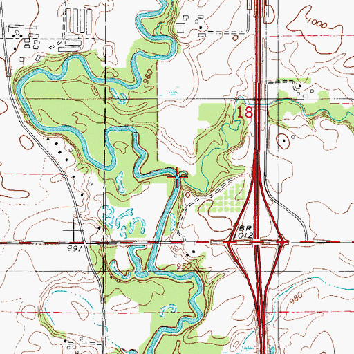 Topographic Map of Long Dick Creek, IA