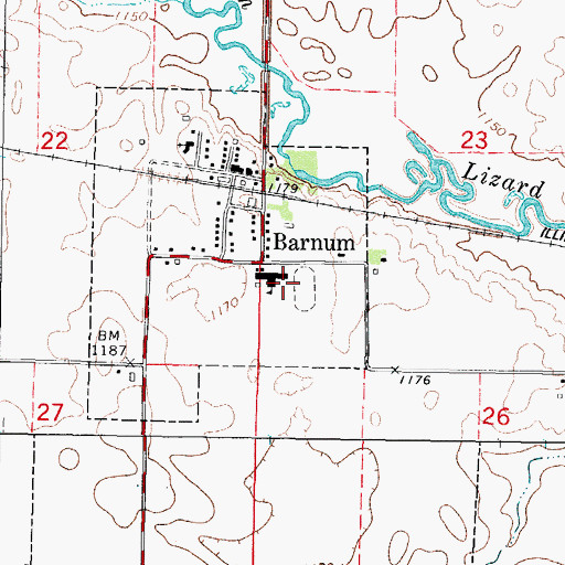 Topographic Map of Manson Northwest Webster Elementary School, IA