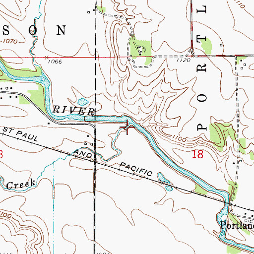 Topographic Map of Mason Creek, IA