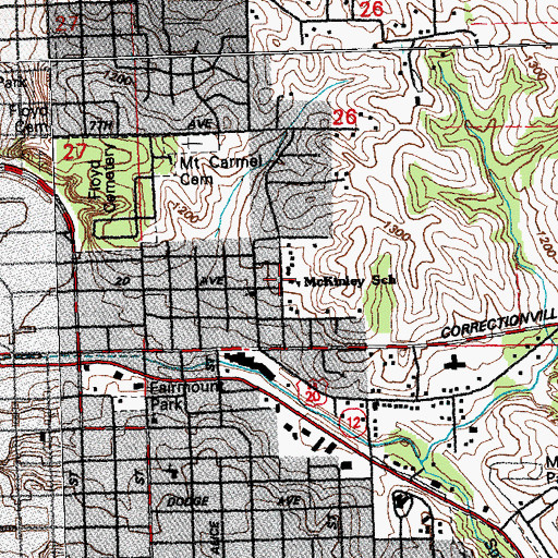 Topographic Map of McKinley School, IA