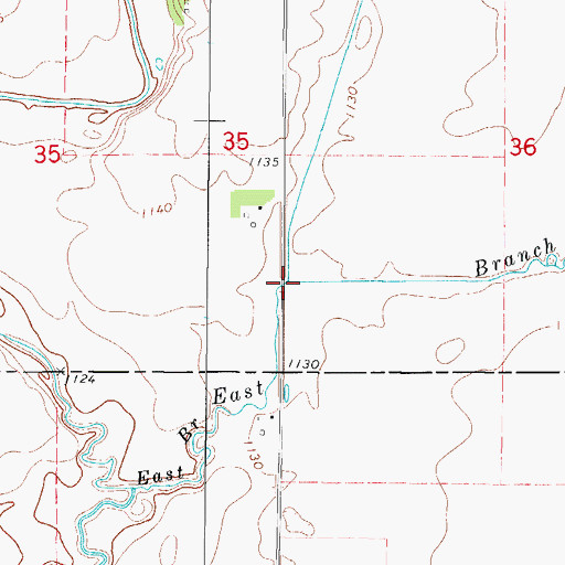 Topographic Map of Middle Branch Boone River, IA