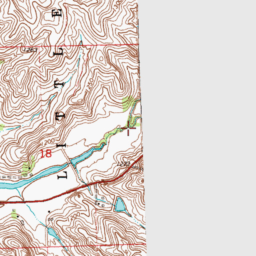 Topographic Map of Moose Creek, IA