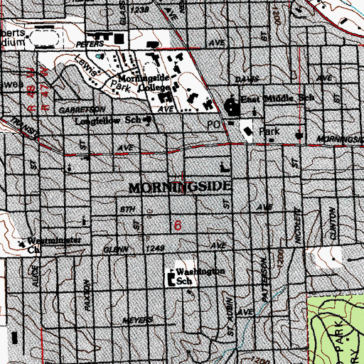 Topographic Map of Morningside, IA