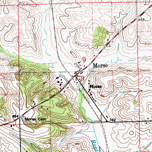 Topographic Map of Morse, IA