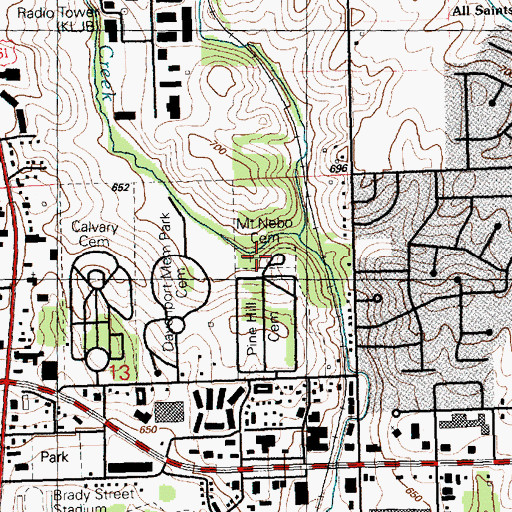 Topographic Map of Mount Nebo Hebrew Cemetery, IA