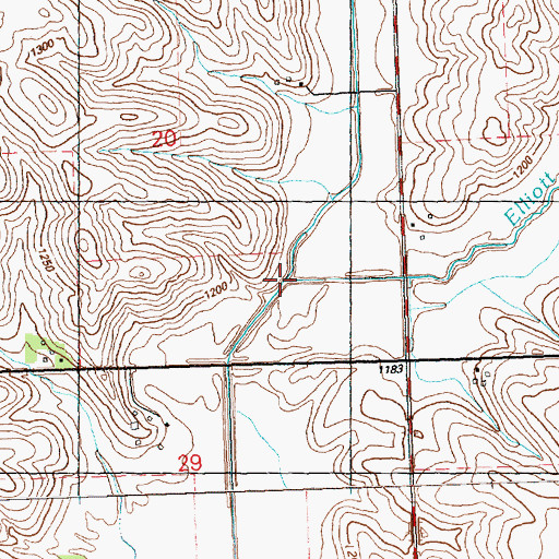 Topographic Map of Muddy Creek, IA