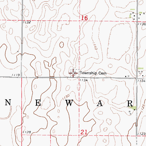 Topographic Map of Newark Township Cemetery, IA