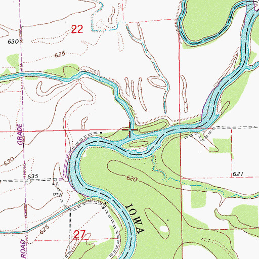 Topographic Map of Old Mans Creek, IA