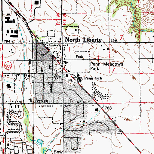 Topographic Map of Penn Elementary School, IA
