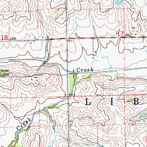 Topographic Map of Picayune Creek, IA