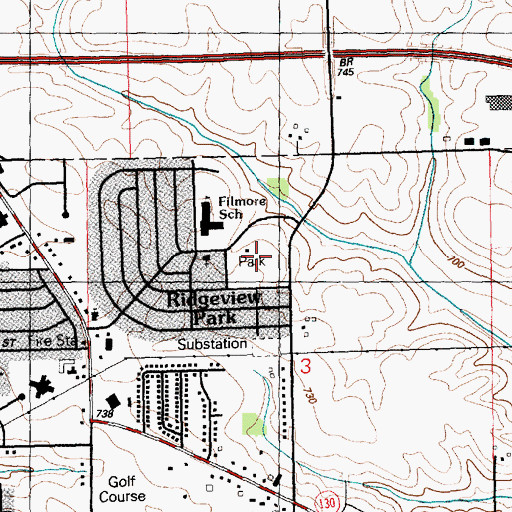 Topographic Map of Riverview Park, IA