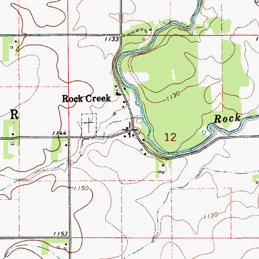 Topographic Map of Rock Creek, IA