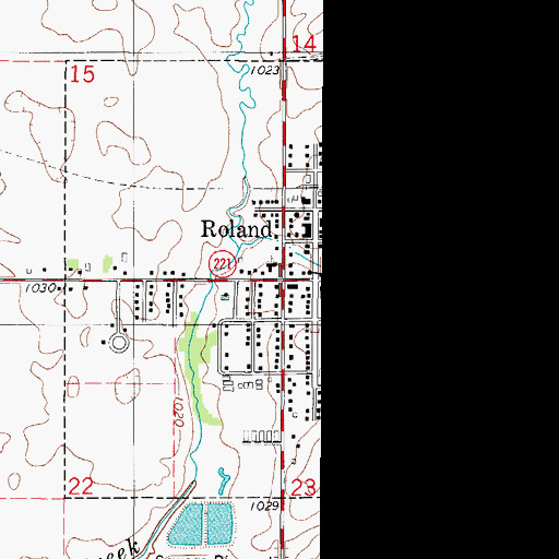 Topographic Map of Roland, IA