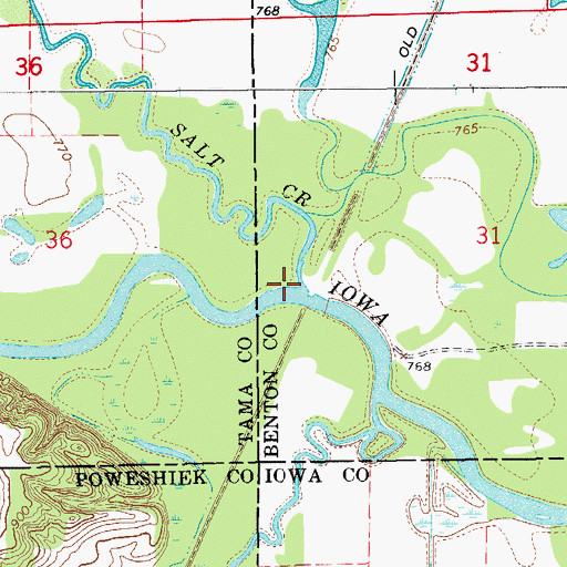 Topographic Map of Salt Creek, IA