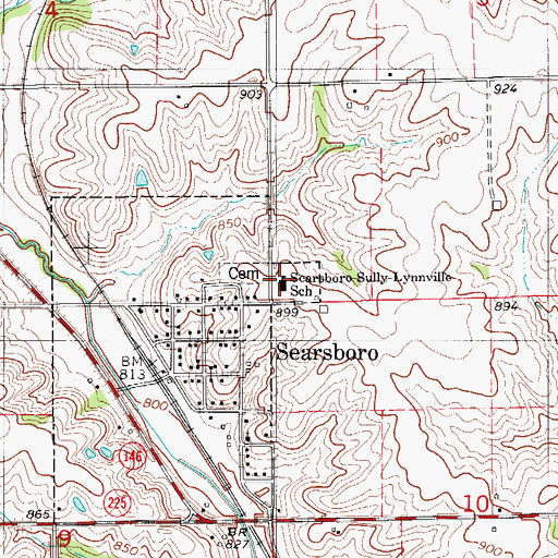 Topographic Map of Searsboro Sully Lynville School, IA