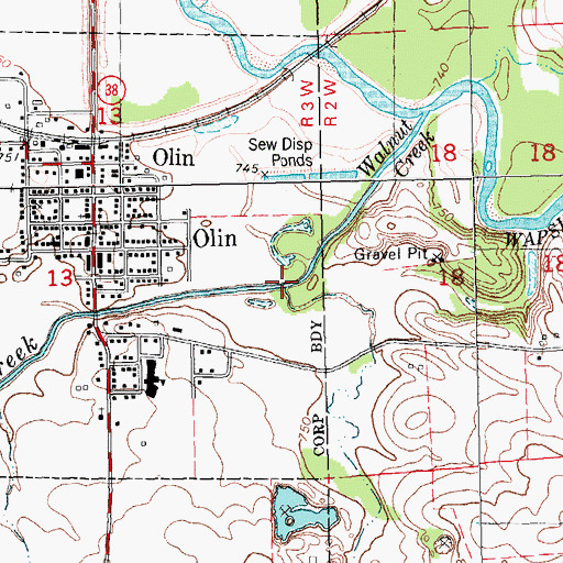 Topographic Map of Sibles Creek, IA