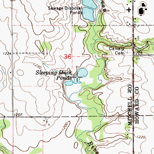 Topographic Map of Sleeping Duck Pond, IA