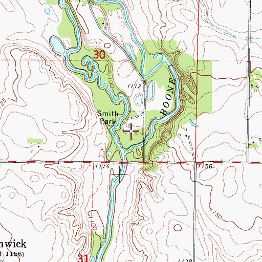 Topographic Map of Smith Park, IA